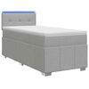vidaXL Lit boxspring avec matelas Gris clair 90 x 200 cm Tissu