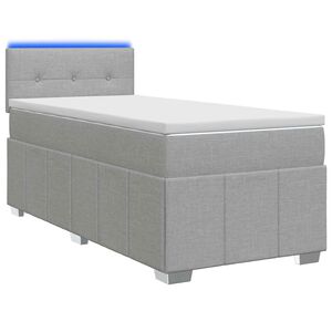 vidaXL Lit boxspring avec matelas Gris clair 90 x 200 cm Tissu