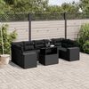 vidaXL Salon de jardin 8 pcs avec coussins noir r&eacute;sine tress&eacute;e