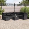 vidaXL Salon de jardin 9 pcs avec coussins noir r&eacute;sine tress&eacute;e
