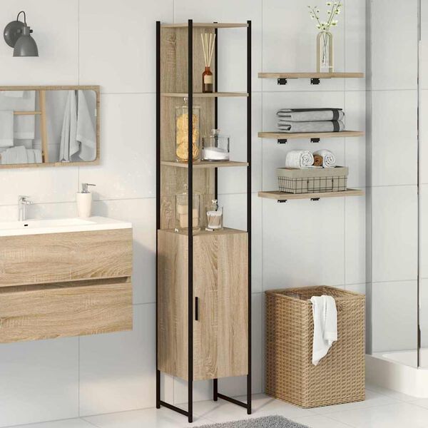 vidaXL Armoire de salle de bain avec &eacute;tag&egrave;re Sonoma 33 x 33 x 185,5 cm