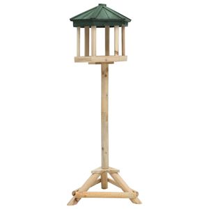 vidaXL Mangeoire &agrave; oiseaux sur pied Bois de sapin 33x110 cm
