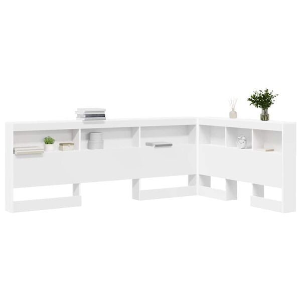 vidaXL T&ecirc;te de lit de rangement Blanc 120 cm Bois d'ing&eacute;nierie