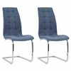 vidaXL Chaises &agrave; manger cantilever lot de 2 bleu tissu