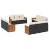 vidaXL Salon de jardin 12 pcs avec coussins noir r&eacute;sine tress&eacute;e