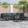 vidaXL Ensemble de canap&eacute; de jardin avec coussin 5 pcs Noir Aluminium
