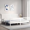 vidaXL Cadre de lit sans matelas blanc bois massif