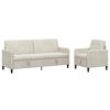 vidaXL Canap&eacute; avec rangement 2 pc Cr&egrave;me Polyester