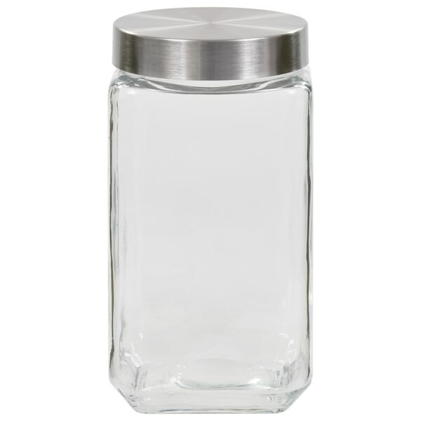 vidaXL Pots de conservation avec couvercle argent&eacute; 6 pcs 2100 ml