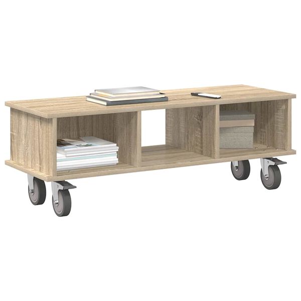 vidaXL Meuble TV Ch&ecirc;ne Sonoma 100 x 35 x 35 cm Bois d'ing&eacute;nierie