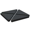 vidaXL Plaques de poids de parasol 4 pcs triangulaire granit noir 14kg