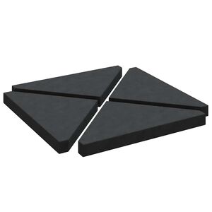 vidaXL Plaques de poids de parasol 4 pcs triangulaire granit noir 14kg