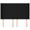 vidaXL T&ecirc;te de lit avec oreilles Noir 147x16x118/128 cm Tissu