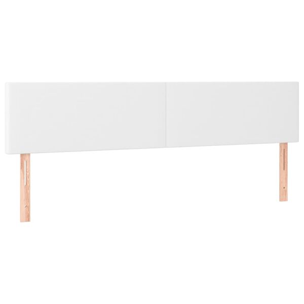 vidaXL T&ecirc;te de lit &agrave; LED Blanc 200x5x78/88 cm Similicuir