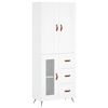 vidaXL Buffet haut Blanc 69,5x34x180 cm Bois d'ing&eacute;nierie