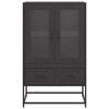 vidaXL Buffet haut noir 68x39x111,5 cm acier