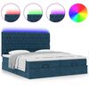 VidaXL Cadre de lit ottoman avec matelas bleu fonc&eacute; 160x200 cm velours
