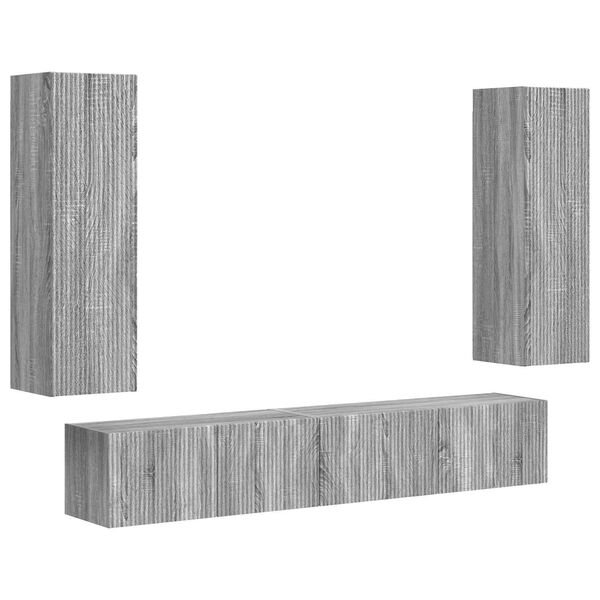 vidaXL Ensemble meuble TV 3 pcs Gris Sonoma Bois d'ing&eacute;nierie