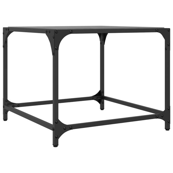 vidaXL Tables basses avec dessus en verre noir 2 pcs 50x50x40 cm acier