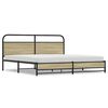 vidaXL Cadre de lit en m&eacute;tal sans matelas ch&ecirc;ne sonoma 180x200 cm