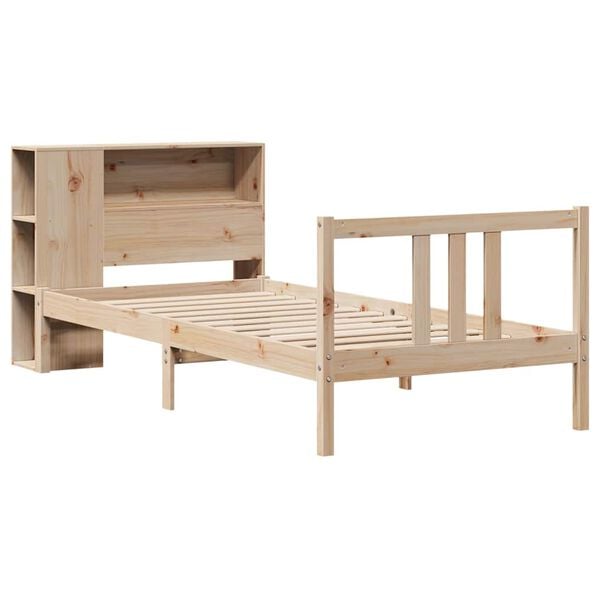 vidaXL Lit bibliothèque sans matelas 90x190 cm bois de pin massif