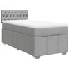 vidaXL Sommier &agrave; lattes de lit avec matelas Gris clair 90x200 cm Tissu