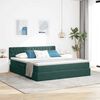 vidaXL Lit de Rangement avec matelas Vert fonc&eacute; 160 x 200 cm Velours