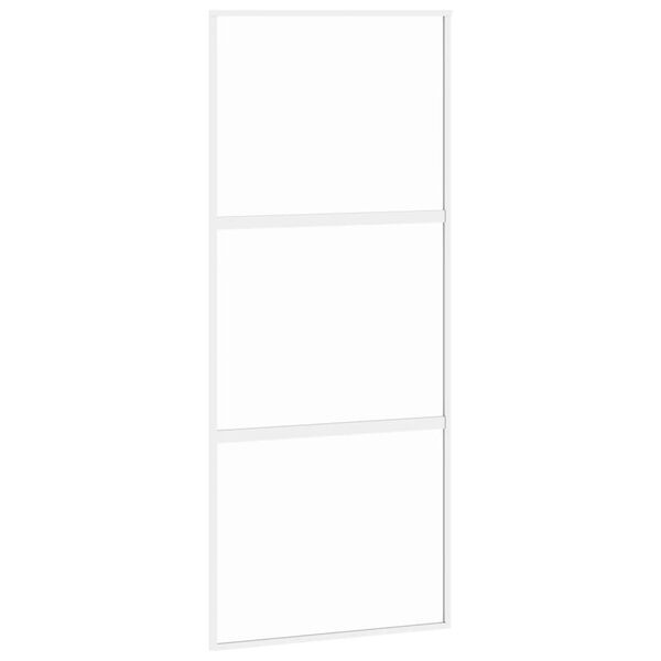 vidaXL Porte coulissante blanc 90x205 cm verre trempé aluminium