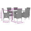 vidaXL Ensemble &agrave; manger de jardin et coussins 7 pcs beige poly rotin