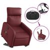 vidaXL Fauteuil inclinable de massage électrique rouge bordeaux