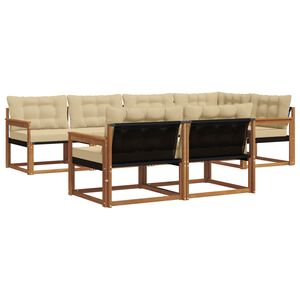 vidaXL Ensemble de canap&eacute;s d'ext&eacute;rieur 7 pcs Naturel et Beige