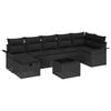 vidaXL Ensemble de canap&eacute; de jardin 8 pc Noir polyrotin