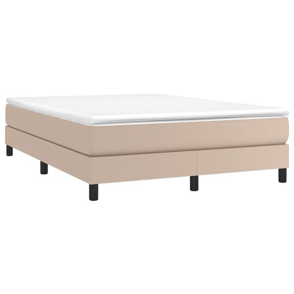 vidaXL Sommier &agrave; lattes de lit avec matelas Cappuccino 140x190 cm
