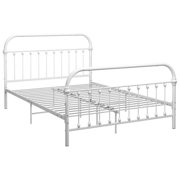 vidaXL Cadre de lit sans matelas blanc m&eacute;tal 140x200 cm