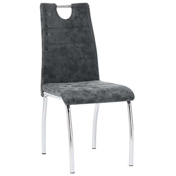 vidaXL Chaises &agrave; manger lot de 2 noir similicuir