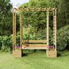 vidaXL Pergola de jardin avec banc et jardini&egrave;res Bois de pin impr&eacute;gn&eacute;