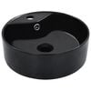 vidaXL Lavabo avec trop-plein 36x13 cm C&eacute;ramique Noir
