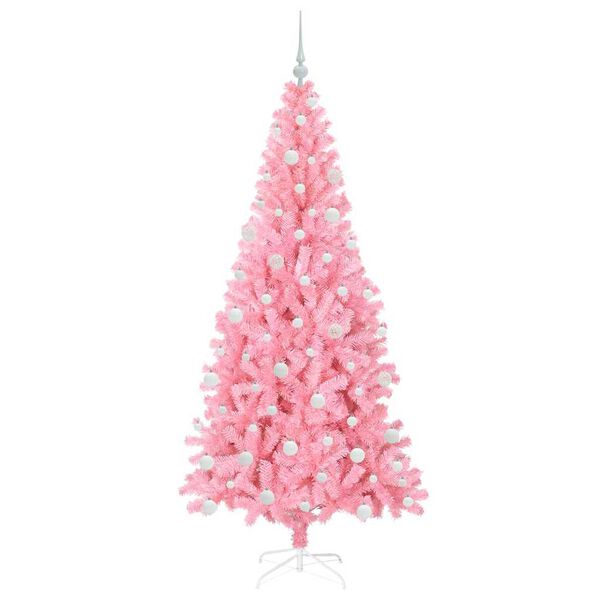 vidaXL Sapin de No&euml;l avec 300 LED avec support Rose 180 cm PVC