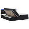 vidaXL Lit de rangement LED avec matelas Noir 200 x 200 cm Velours