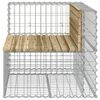 vidaXL Banc de jardin design gabion 92x71x65,5cm bois de pin imprégné