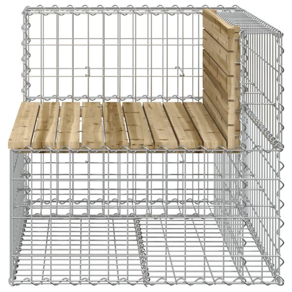 vidaXL Banc de jardin design gabion 92x71x65,5cm bois de pin imprégné