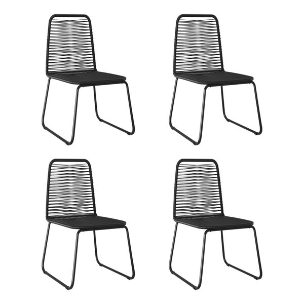 vidaXL Chaises d'ext&eacute;rieur lot de 4 R&eacute;sine tress&eacute;e Noir