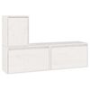 vidaXL Meubles TV 3 pcs Blanc Bois massif de pin