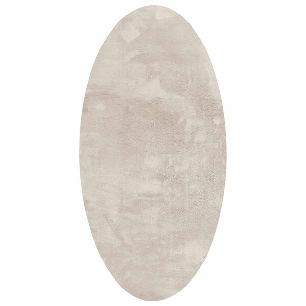 vidaXL Tapis de surface ovale HUARTE Beige 80 x 150 cm 100% Polyester