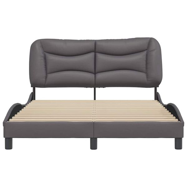 vidaXL Cadre de lit sans matelas Hvar gris 140x190 cm similicuir
