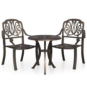 vidaXL Ensemble de bistro 3 pcs Aluminium coul&eacute; Bronze
