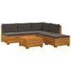vidaXL Ensemble de canap&eacute;s d'ext&eacute;rieur avec coussin 6 Pi&egrave;ce Marron