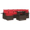 vidaXL Ensemble de canap&eacute; de jardin 7 pcs avec coussins marron r&eacute;sine tress&eacute;e