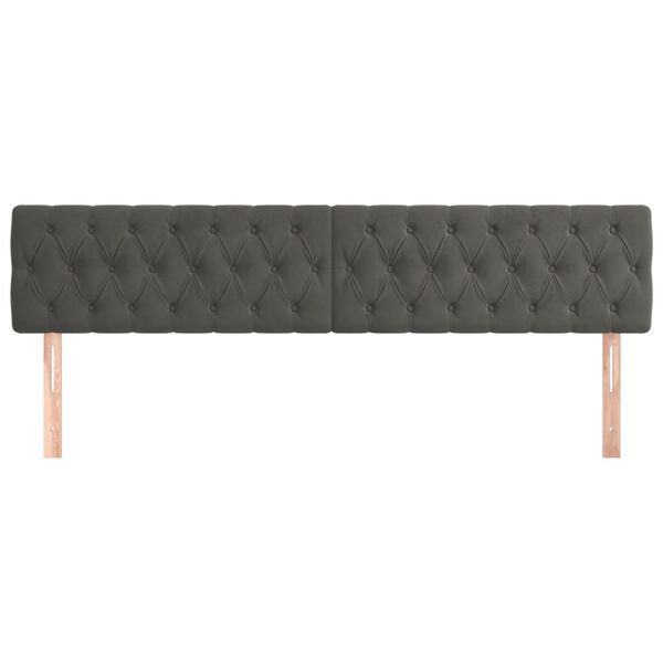 vidaXL T&ecirc;tes de lit Gris fonc&eacute; 200x7x78/88 cm Velours