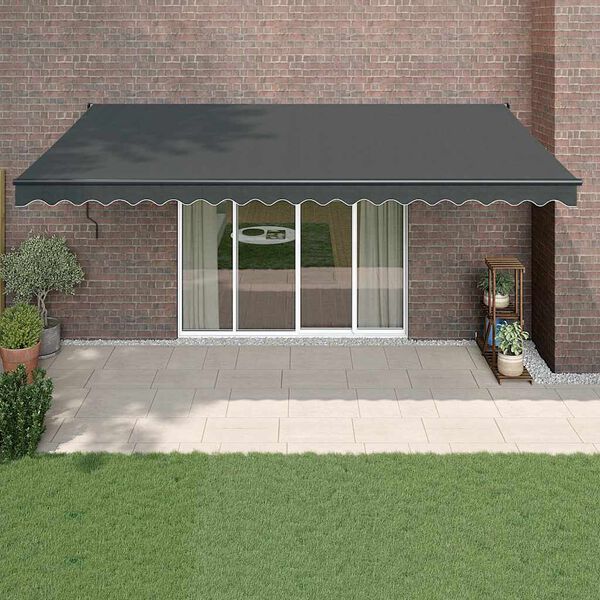 vidaXL Auvent r&eacute;tractable automatique anthracite 5x3 m